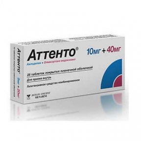 Аттенто  40/10 табл. п/о 40 мг + 10 мг блистер №28